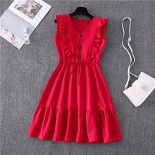 Load image into Gallery viewer, 2021 New Retro Ruffled Bohemian Style V-Neck Dress