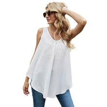 Load image into Gallery viewer, 2021 New Sexy Backless Blouses Casual Women Tops Open Back Lace Up Sleeveless White Plus Size Ladies Shirts Chiffon Blusas