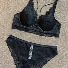 Load image into Gallery viewer, 2021 New Sexy French Floral Lace Underwear Summer Ultra Thin Half Cup Breathable Gathered Embroidery Bra Suit B C D Cup Plunge