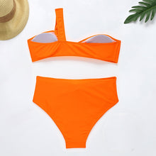 Load image into Gallery viewer, 2021 New Sexy One Shoulder Bikini High Waist Swimsuit Women Hollow Out Swimwear Female Push Up Bikini Set Bathing Suit Beachwear