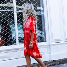 Load image into Gallery viewer, 2021 New Spring Summer Dress Sexy Women Half Sleeve Party Dresses Rainbow Printed Mini Dress Loose Tie Dye Beach Dress Vestidos