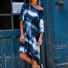 Load image into Gallery viewer, 2021 New Spring Summer Dress Sexy Women Half Sleeve Party Dresses Rainbow Printed Mini Dress Loose Tie Dye Beach Dress Vestidos