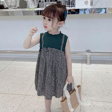 Load image into Gallery viewer, 2021 New Style 1-6 Years Old Girls Princess Skirt Summer Cotton Children&#39;s Fake Two-piece Dress Girl Cute Female Baby Kids Dress