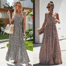 Load image into Gallery viewer, 2021 New Summer Autumn Women&#39;s Party Dress Elegant Bohemian V-neck Print Lace Beach Dress Ladies Bodycon Dresses Gothic Boho