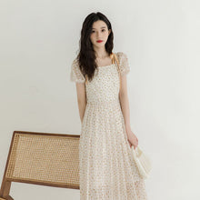 Load image into Gallery viewer, 2021 New Summer Chiffon Short-Sleeved Dress Temperament Small Fresh And Sweet Fairy Puff Sleeve Floral Female Dress