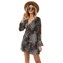 Load image into Gallery viewer, 2021 New Summer Dress European Style Leopard Flower Print Women&#39;s Clothing