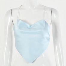 Load image into Gallery viewer, 2021 New Summer Sexy Heart -shaped Spaghetti Strap Short Women Tank Top Solid Bandage Draped Backless Strapless Crop Top