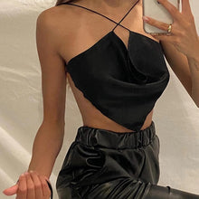 Load image into Gallery viewer, 2021 New Summer Sexy Heart -shaped Spaghetti Strap Short Women Tank Top Solid Bandage Draped Backless Strapless Crop Top