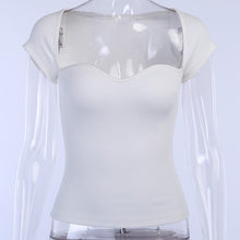 Load image into Gallery viewer, 2021 New Summer Sexy Low-cut Top Women Short Sleeve Solid Color Slim Ladies Knitted Pullover Top Female Casual