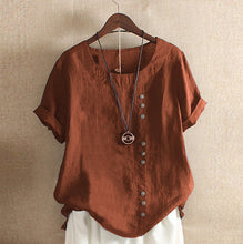 Load image into Gallery viewer, 2021 New Summer T Shirt Women Elasticity Woman Clothes Oversize Tops Plus Size Tshirt Maxi Female Short Sleeve Cotton Linen Tee