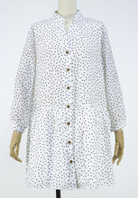 Load image into Gallery viewer, 2021 New Summer White Loose Mini Dress 2021 Boho Beach Dress Fashion Long Sleeve V-neck Polka Dot Party Dress Sundress Vestidos
