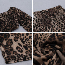 Load image into Gallery viewer, 2021 New Summer Women Fashion Leopard Lace 2 Two Pieces Sets Sexy Long Sleeve Tops &amp;Full Pants Party Casual Outwear Sets