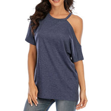 Load image into Gallery viewer, 2021 New Summer Women T-Shirts Fashion Sexy Off Shoulder Tops Solid Color  Slim T-Shirt Casual Loose Tee Shirts Femme