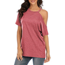 Load image into Gallery viewer, 2021 New Summer Women T-Shirts Fashion Sexy Off Shoulder Tops Solid Color  Slim T-Shirt Casual Loose Tee Shirts Femme