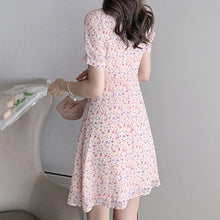 Load image into Gallery viewer, 2021 New Summer Women Vestidos Casual Short Sleeve V-Neck Bow Chiffon Dress Print Floral Dresses Fashion Slim Elegant Sweet Robe