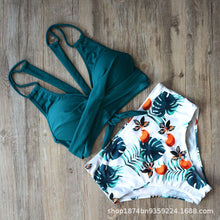 Load image into Gallery viewer, 2021 New Swimwear Cross Sexy Solid Color Print High Waist Split Swimsuit Bikin Bikini Women&#39;s Beach Swimming Trunks Surf Sports