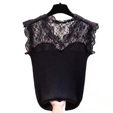 Load image into Gallery viewer, 2021 New Trend Lace Stitching Vest Women&#39;s T-shirt Off Shoulder Sexy Sling Ice Silk Sleeveless Top Summer