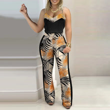 Load image into Gallery viewer, 2021 New Trendy Women Summer Casual Two Piece Set Tropical Print Colorblock Top &amp; Pants Set