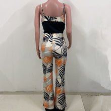 Load image into Gallery viewer, 2021 New Trendy Women Summer Casual Two Piece Set Tropical Print Colorblock Top &amp; Pants Set
