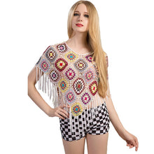 Load image into Gallery viewer, 2021 New Women Summer Beach Lace Top Sexy See-Through Bikini Blouse Mesh Cover