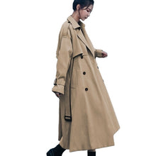 Load image into Gallery viewer, 2021 New  Women&#39;s Fashion Windbreaker Women&#39;s Middle Long Khaki Korean Loose Knee Length British Style Coat