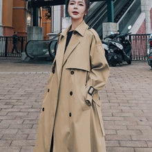 Load image into Gallery viewer, 2021 New  Women&#39;s Fashion Windbreaker Women&#39;s Middle Long Khaki Korean Loose Knee Length British Style Coat