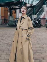 Load image into Gallery viewer, 2021 New  Women&#39;s Fashion Windbreaker Women&#39;s Middle Long Khaki Korean Loose Knee Length British Style Coat