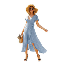 Load image into Gallery viewer, 2021 New Women&#39;s Polka Dot Print Dress V-Neck Ruffled Beach Skirt