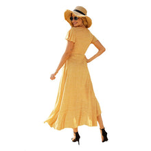 Load image into Gallery viewer, 2021 New Women&#39;s Polka Dot Print Dress V-Neck Ruffled Beach Skirt
