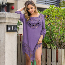 Load image into Gallery viewer, 2021 New Womens  Summer Crochet Swimsuit Cover Ups Lace Tassel Coverups Sexy Bikini Wrap