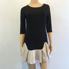 Load image into Gallery viewer, 2021 O Neck Long  Sleeve Dress Mini A Line Ruffles Women Casual Patchwork Club Black Autumn Winter Party Dresses