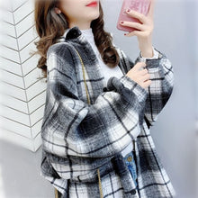 Load image into Gallery viewer, 2021 Plaid Shirts Women Top and Blouses Long Sleeve Oversized Cotton Ladies Casual Blusas  Loose Female Checked Street Shirt