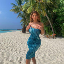 Load image into Gallery viewer, 2021 Print Bodycon Dress Women Summer Sexy Sleeveless Beach Midi Dresses Party Dresses for Women Party Sexy Vestidos