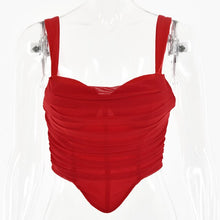 Load image into Gallery viewer, 2021 Satin Mesh Patchwork Women Irregular Strap Corset Crop Top Bodycon Zipper Sexy Streetwear Party Elegant Club 2021 Summer