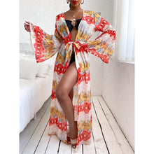 Load image into Gallery viewer, 2021 Sexy Boho Bikinis Beach cover up Summer Swimwear Full Sleeve Beach Dresses Floral Pareo Beach Cover-ups Banador de mujer