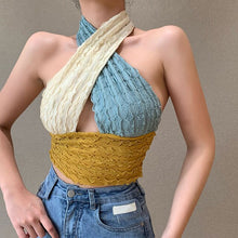 Load image into Gallery viewer, 2021 Sexy Halter Tops Female Fashion Sleevesless Vest Candy Color Chest Hollow Backless Summer  Streetwear New Crop Tops Women