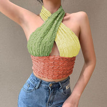 Load image into Gallery viewer, 2021 Sexy Halter Tops Female Fashion Sleevesless Vest Candy Color Chest Hollow Backless Summer  Streetwear New Crop Tops Women