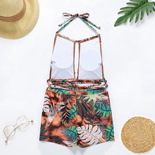 Load image into Gallery viewer, 2021 Sexy High Waist Bikini Swimwear Women Swimsuit Leaf Print Bikini Set Bandage Bathing Suits Summer Beach Wear Swimming Suit