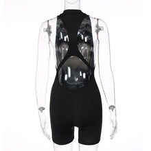 Load image into Gallery viewer, 2021 Sleeveless Halter Solid Backless Knitted Ribbed Skinny Bodycon Playsuit Summer Women Streetwear Casual Black Tight Romper