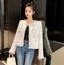 Load image into Gallery viewer, 2021 Spring Autumn Small Fragrance women Plaid Tweed Jacket coat Women Korean Short chic Cardigan Outwear
