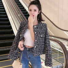 Load image into Gallery viewer, 2021 Spring Autumn Small Fragrance women Plaid Tweed Jacket coat Women Korean Short chic Cardigan Outwear