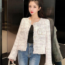 Load image into Gallery viewer, 2021 Spring Autumn Small Fragrance women Plaid Tweed Jacket coat Women Korean Short chic Cardigan Outwear