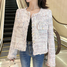 Load image into Gallery viewer, 2021 Spring Autumn Small Fragrance women Plaid Tweed Jacket coat Women Korean Short chic Cardigan Outwear