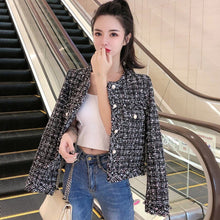 Load image into Gallery viewer, 2021 Spring Autumn Small Fragrance women Plaid Tweed Jacket coat Women Korean Short chic Cardigan Outwear