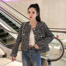 Load image into Gallery viewer, 2021 Spring Autumn Small Fragrance women Plaid Tweed Jacket coat Women Korean Short chic Cardigan Outwear