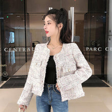 Load image into Gallery viewer, 2021 Spring Autumn Small Fragrance women Plaid Tweed Jacket coat Women Korean Short chic Cardigan Outwear