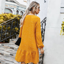 Load image into Gallery viewer, 2021 Spring Summer New Dot Print Dresses Women Casual Loose V Neck Long Sleeve A-Line Dress Female Vintage Fashion Button Dress