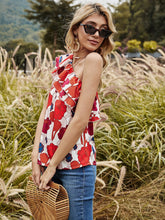 Load image into Gallery viewer, 2021 Spring Summer Sexy Floral One Shoulder Top For  Women Kawaii Ladies Red Tiered Ruffle Open Back Flower Print Blouse