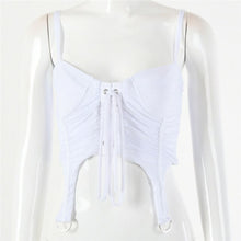 Load image into Gallery viewer, 2021 Spring Summer Sexy Spaghetti Strap Backless Draped Tank Top Women Solid Bodycon Strapless High Waist Crop Top