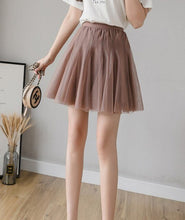 Load image into Gallery viewer, 2021 Spring Women Korean Sweet Mini Skirt Elegant Ladies Elastic Waist Mesh Casual Short Skirts Female